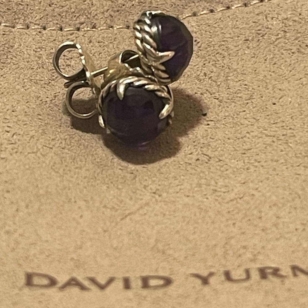 David Yurman amethyst  Gemstone Earrings . Great collection like new